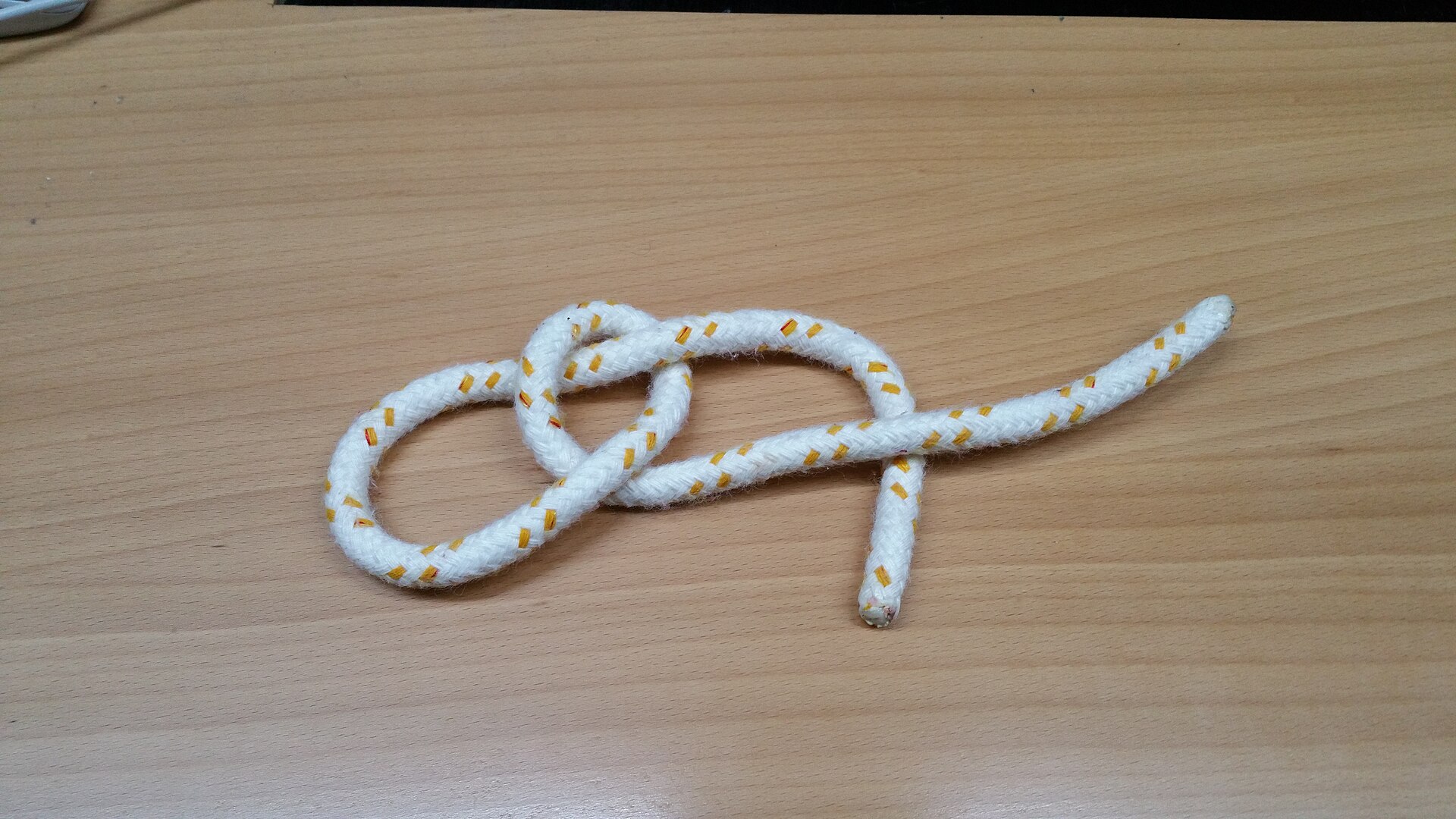 The working end passed up through the small loop