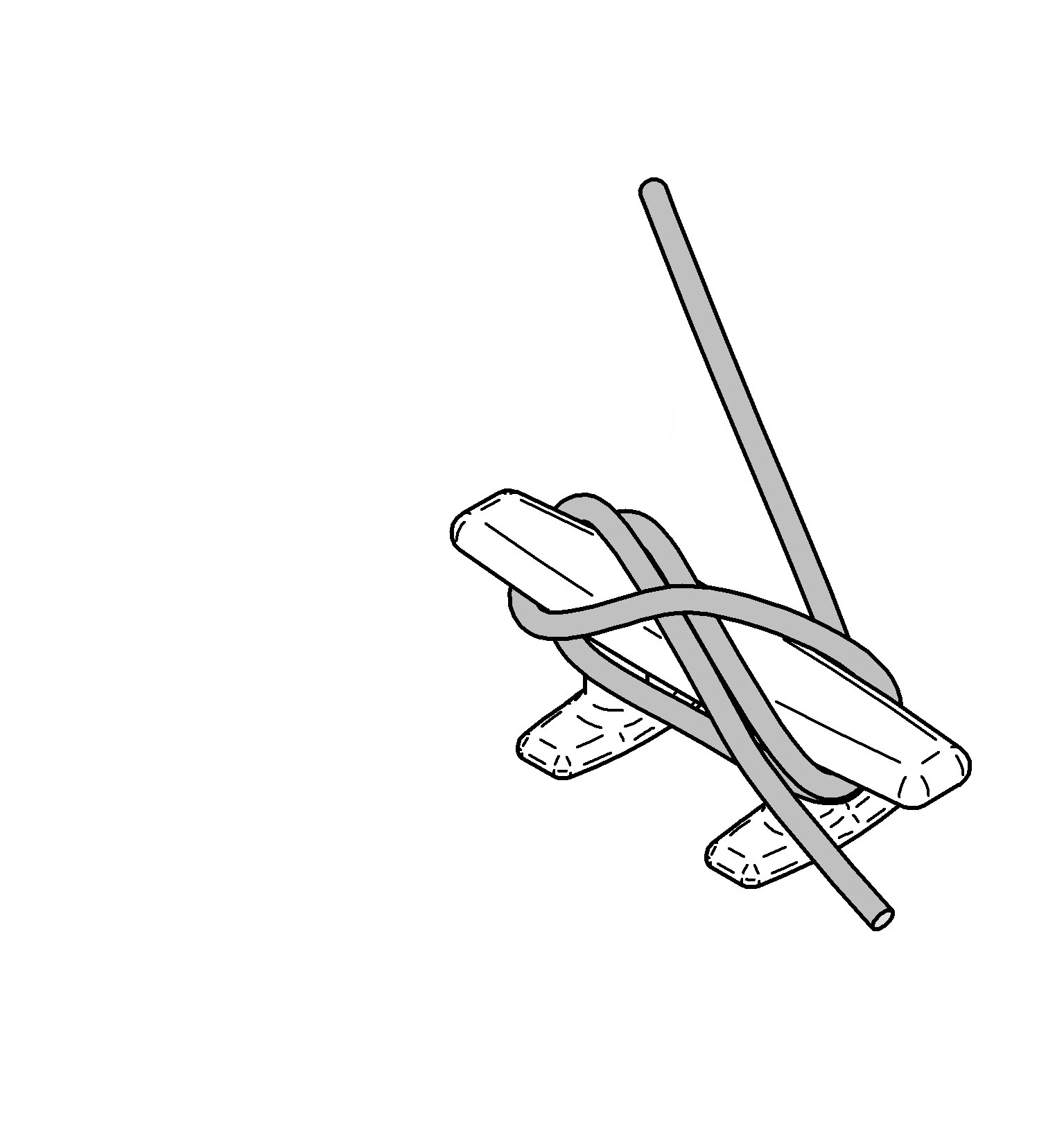 Diagram of the finished cleat hitch