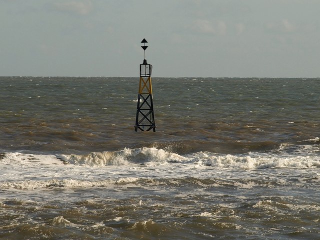 A cardinal marker at Paignton, Devon