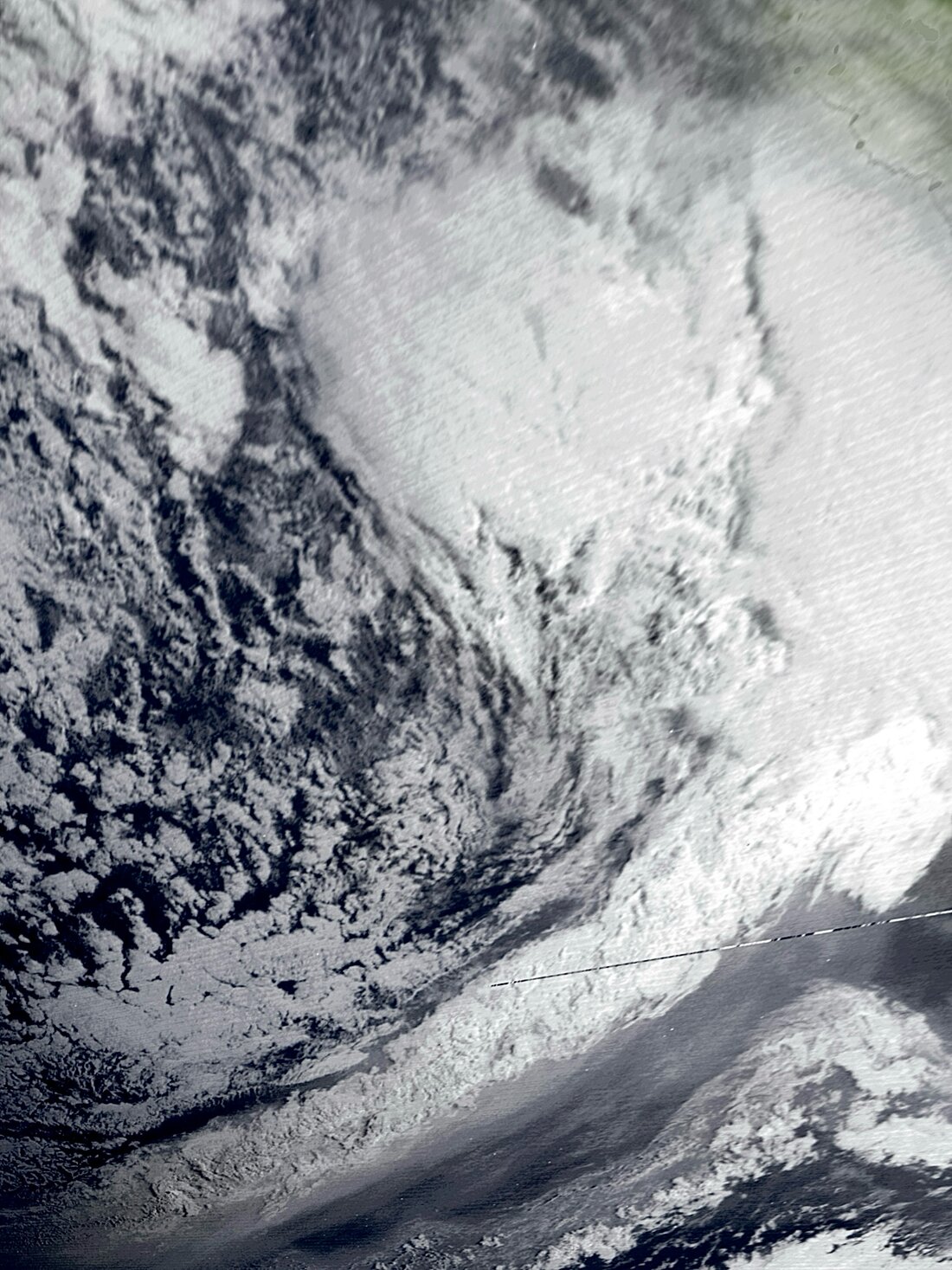 Satellite image of the depression over the British Isles on 13 August 1979 at 0900 UTC