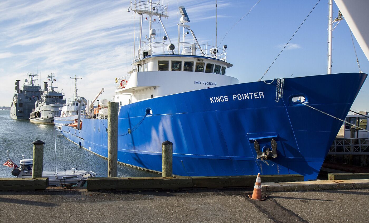 The Kings Pointer, the academy's own ocean-going training vessel