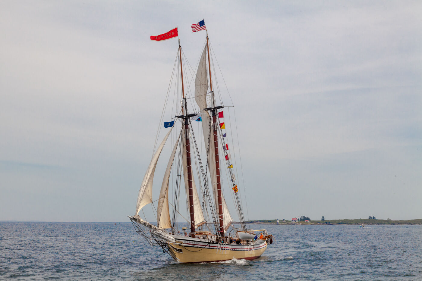 The schooner Heritage, a Maine windjammer carrying passengers under sail